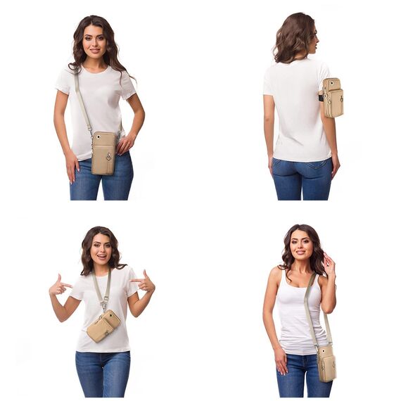 Aucuu Handytasche zum Umhängen Damen，Nylon Kleine Umhängetasche mit Kopfhörer Eingang，Mini Crossbody Schultertasche Handytasche，Handy Schultertasche ür Handy unter 7 Zoll