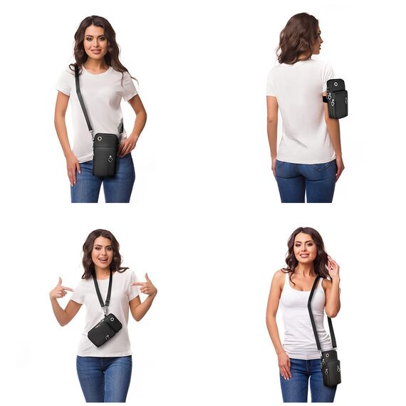 Aucuu Handytasche zum Umhängen Damen，Nylon Kleine Umhängetasche mit Kopfhörer Eingang，Mini Crossbody Schultertasche Handytasche，Handy Schultertasche ür Handy unter 7 Zoll