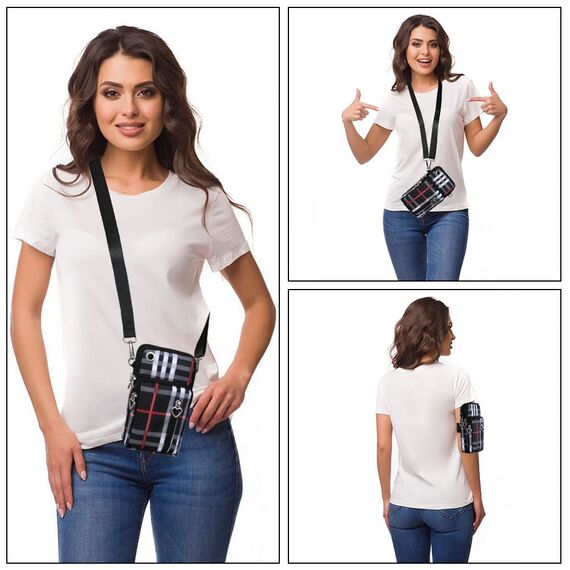 Aucuu Handytasche zum Umhängen Damen，Nylon Kleine Umhängetasche mit Kopfhörer Eingang，Mini Crossbody Schultertasche Handytasche，Handy Schultertasche ür Handy unter 7 Zoll