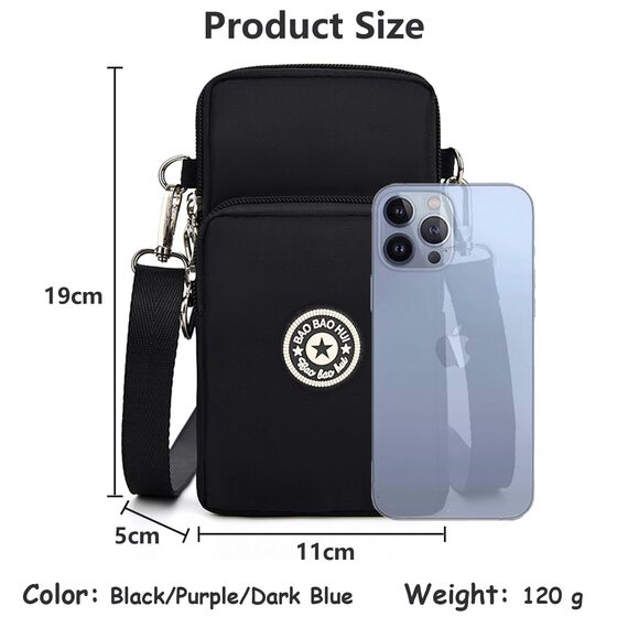 Aucuu Handytasche zum Umhängen Damen，Nylon Kleine Umhängetasche mit Kopfhörer Eingang，Mini Crossbody Schultertasche Handytasche，Handy Schultertasche ür Handy unter 7 Zoll