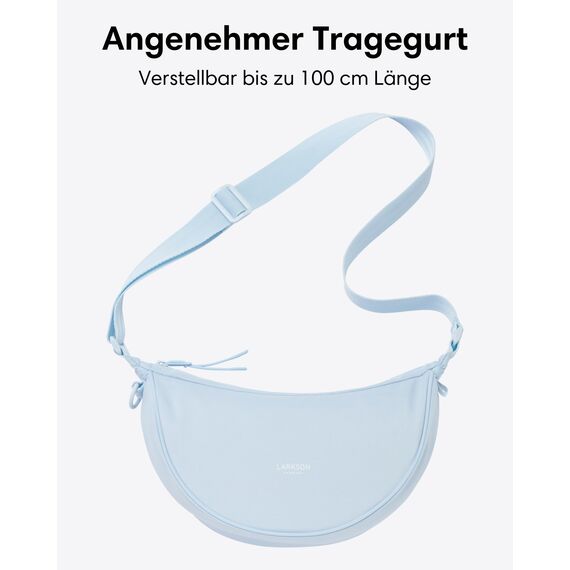 LARKSON Crossbody Bag Damen & Herren Hellblau - Solveig Small - Umhängetasche im Halbmond Style - Halbrunde Schultertasche - Moon Bag Design - Wasserabweisend