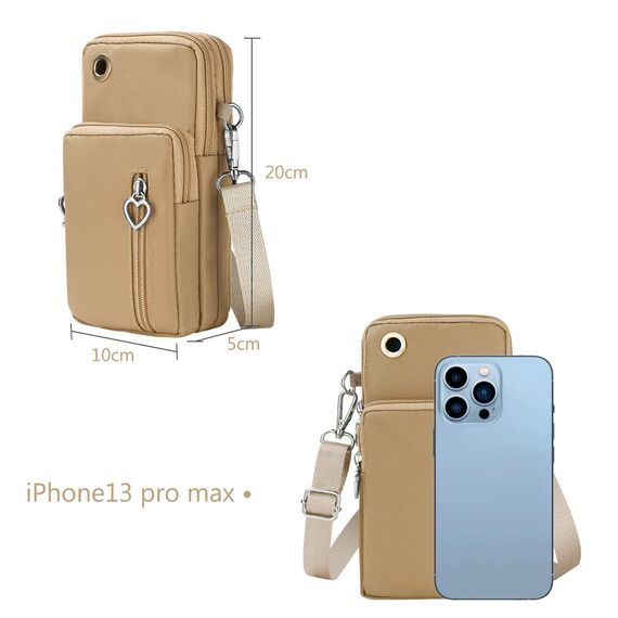 Aucuu Handytasche zum Umhängen Damen，Nylon Kleine Umhängetasche mit Kopfhörer Eingang，Mini Crossbody Schultertasche Handytasche，Handy Schultertasche ür Handy unter 7 Zoll