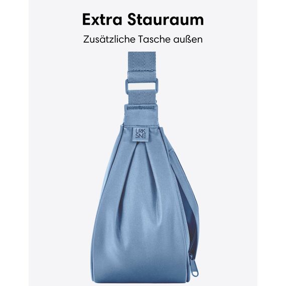 LARKSON Crossbody Bag Damen & Herren Blau - Solveig Medium - Umhängetasche im Halbmond Style - Halbrunde Schultertasche - Moon Bag Design - Wasserabweisend