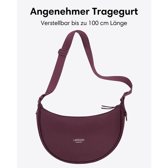 LARKSON Crossbody Bag Damen & Herren Rot - Solveig Small - Umhängetasche im Halbmond Style - Halbrunde Schultertasche - Moon Bag Design - Wasserabweisend