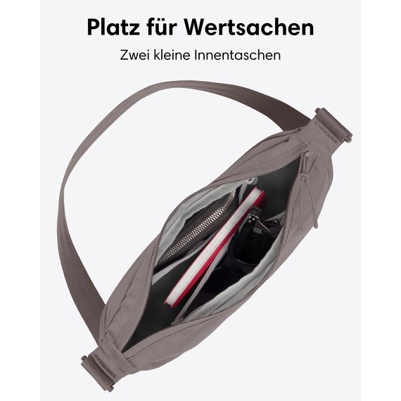 LARKSON Crossbody Bag Damen & Herren Braun - Solveig Small - Umhängetasche im Halbmond Style - Halbrunde Schultertasche - Moon Bag Design - Wasserabweisend