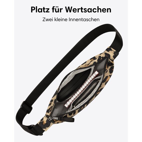 LARKSON Crossbody Bag Damen & Herren Beige Leo - Solveig Small - Umhängetasche im Halbmond Style - Halbrunde Schultertasche - Moon Bag Design - Wasserabweisend