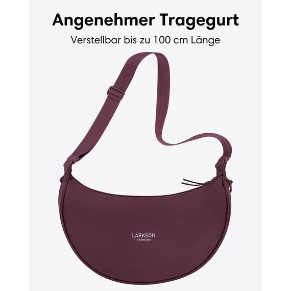 LARKSON Crossbody Bag Damen & Herren Rot - Solveig Medium - Umhängetasche im Halbmond Style - Halbrunde Schultertasche - Moon Bag Design - Wasserabweisend