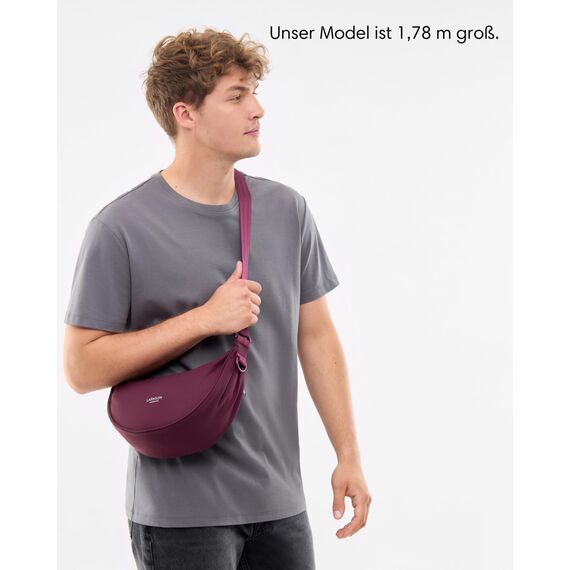 LARKSON Crossbody Bag Damen & Herren Rot - Solveig Small - Umhängetasche im Halbmond Style - Halbrunde Schultertasche - Moon Bag Design - Wasserabweisend