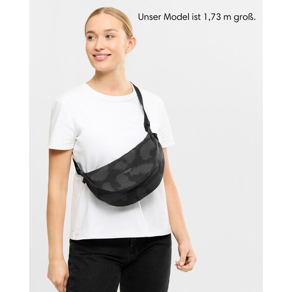 LARKSON Crossbody Bag Damen & Herren Grau Leo - Solveig Small - Umhängetasche im Halbmond Style - Halbrunde Schultertasche - Moon Bag Design - Wasserabweisend
