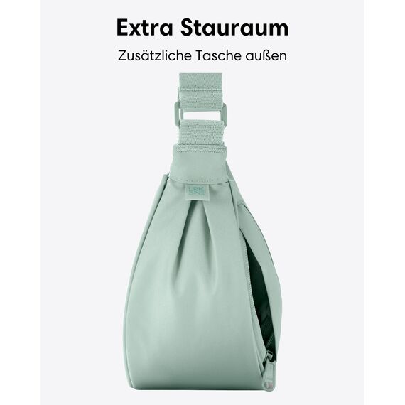 LARKSON Crossbody Bag Damen & Herren Mint - Solveig Small - Umhängetasche im Halbmond Style - Halbrunde Schultertasche - Moon Bag Design - Wasserabweisend