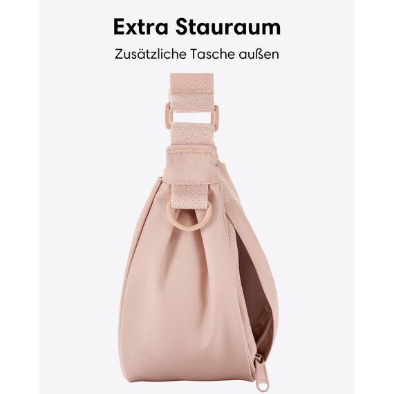 LARKSON Crossbody Bag Damen & Herren Rosa - Solveig Small - Umhängetasche im Halbmond Style - Halbrunde Schultertasche - Moon Bag Design - Wasserabweisend