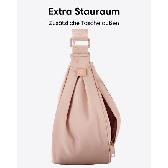 LARKSON Crossbody Bag Damen & Herren Rosa - Solveig Medium - Umhängetasche im Halbmond Style - Halbrunde Schultertasche - Moon Bag Design - Wasserabweisend