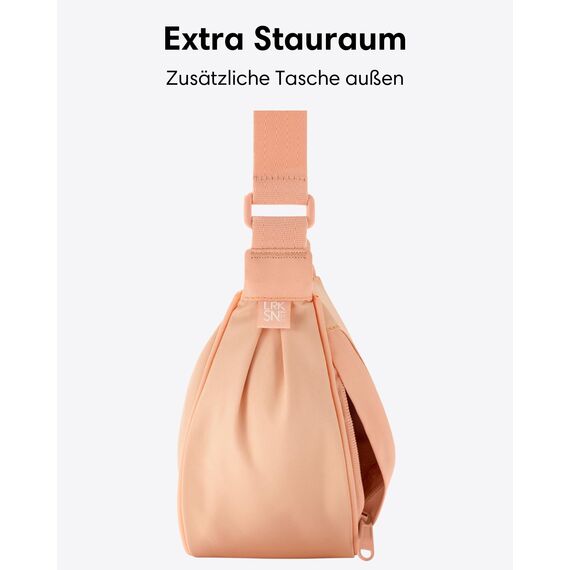 LARKSON Crossbody Bag Damen & Herren Pfirsich - Solveig Small - Umhängetasche im Halbmond Style - Halbrunde Schultertasche - Moon Bag Design - Wasserabweisend