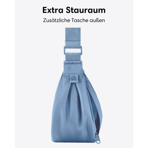 LARKSON Crossbody Bag Damen & Herren Blau - Solveig Small - Umhängetasche im Halbmond Style - Halbrunde Schultertasche - Moon Bag Design - Wasserabweisend