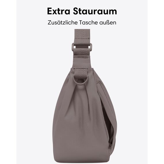 LARKSON Crossbody Bag Damen & Herren Braun - Solveig Medium - Umhängetasche im Halbmond Style - Halbrunde Schultertasche - Moon Bag Design - Wasserabweisend
