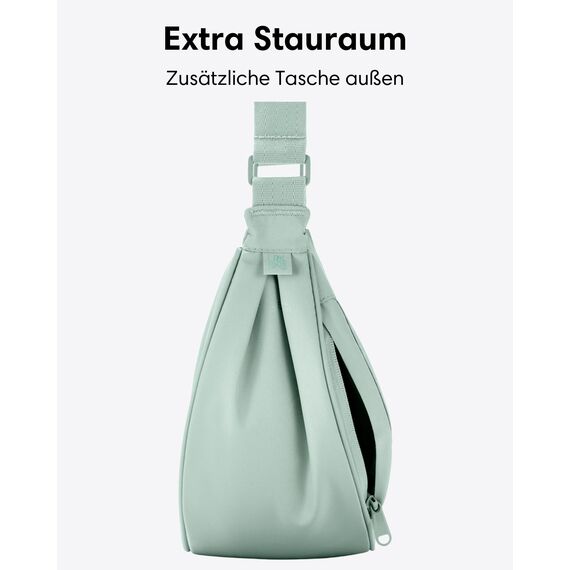 LARKSON Crossbody Bag Damen & Herren Mint - Solveig Medium - Umhängetasche im Halbmond Style - Halbrunde Schultertasche - Moon Bag Design - Wasserabweisend