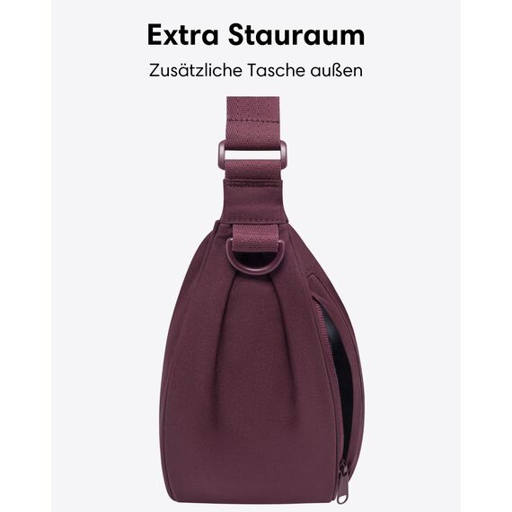 LARKSON Crossbody Bag Damen & Herren Rot - Solveig Medium - Umhängetasche im Halbmond Style - Halbrunde Schultertasche - Moon Bag Design - Wasserabweisend