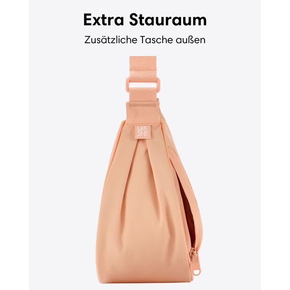 LARKSON Crossbody Bag Damen & Herren Pfirsich - Solveig Medium - Umhängetasche im Halbmond Style - Halbrunde Schultertasche - Moon Bag Design - Wasserabweisend