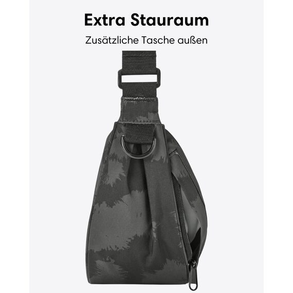 LARKSON Crossbody Bag Damen & Herren Grau Leo - Solveig Small - Umhängetasche im Halbmond Style - Halbrunde Schultertasche - Moon Bag Design - Wasserabweisend