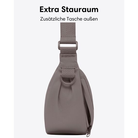 LARKSON Crossbody Bag Damen & Herren Braun - Solveig Small - Umhängetasche im Halbmond Style - Halbrunde Schultertasche - Moon Bag Design - Wasserabweisend