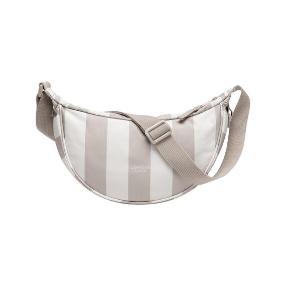LARKSON Crossbody Bag Damen & Herren Beige Gestreift - Solveig Small - Umhängetasche im Halbmond Style - Halbrunde Schultertasche - Moon Bag Design - Wasserabweisend