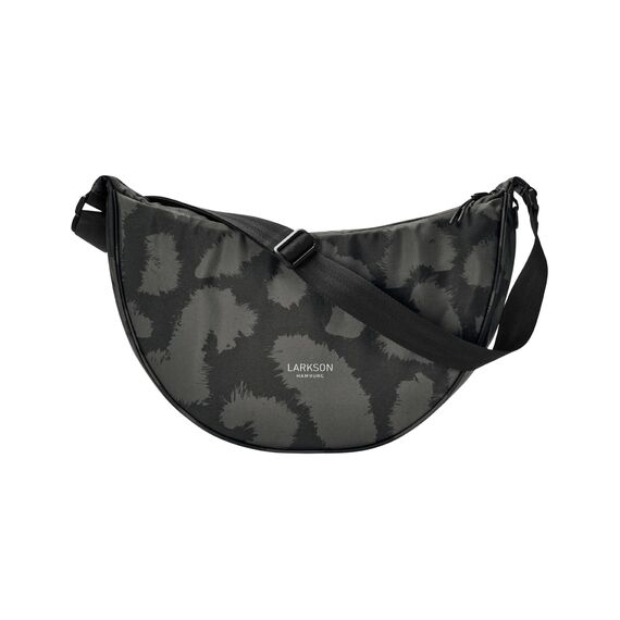 LARKSON Crossbody Bag Damen & Herren Grau Leo - Solveig Large - Große Umhängetasche im Halbmond Style - Halbrunde Schultertasche - Moon Bag Design - Wasserabweisend