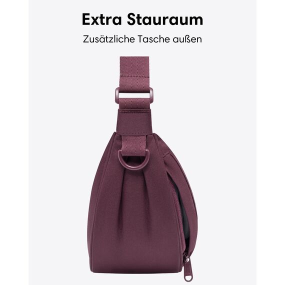 LARKSON Crossbody Bag Damen & Herren Rot - Solveig Small - Umhängetasche im Halbmond Style - Halbrunde Schultertasche - Moon Bag Design - Wasserabweisend