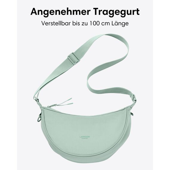 LARKSON Crossbody Bag Damen & Herren Mint - Solveig Small - Umhängetasche im Halbmond Style - Halbrunde Schultertasche - Moon Bag Design - Wasserabweisend