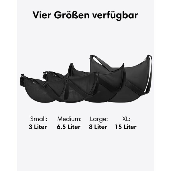 LARKSON Crossbody Bag Damen & Herren Mint - Solveig Medium - Umhängetasche im Halbmond Style - Halbrunde Schultertasche - Moon Bag Design - Wasserabweisend