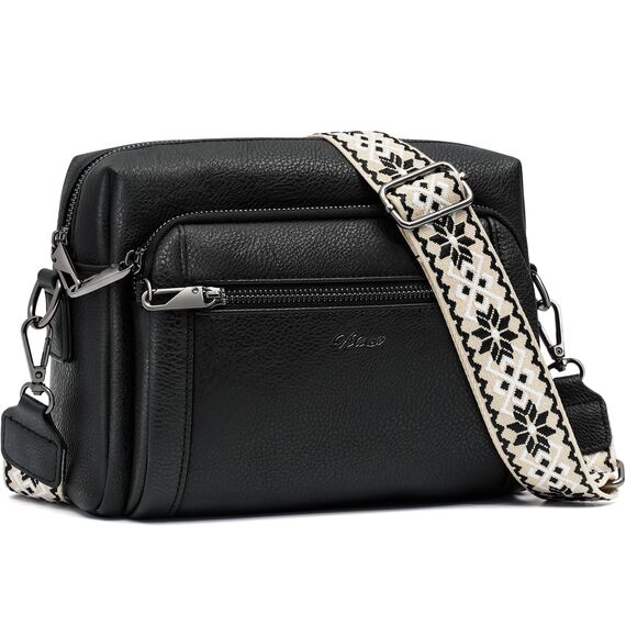 HILAEX Umhängetasche Damen mit Anti Diebstahl, Handtasche Damen Mittelgroß mit 4 Fächern, mit Verstellbar Abnehmbar Breiter Gurt