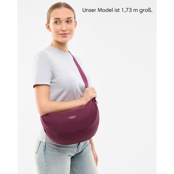 LARKSON Crossbody Bag Damen & Herren Rot - Solveig Medium - Umhängetasche im Halbmond Style - Halbrunde Schultertasche - Moon Bag Design - Wasserabweisend