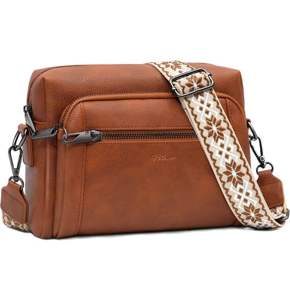 HILAEX Umhängetasche Damen mit Anti Diebstahl, Handtasche Damen Mittelgroß mit 4 Fächern, mit Verstellbar Abnehmbar Breiter Gurt