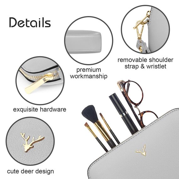ZMDB Handtasche Damen Klein Umhängetasche Damen PU Leder Handytasche mit Handgelenkband & Verstellbar Abnehmbar Schultergurt, Schultertasche Damen Tasche Reißverschluss Crossbody Bag