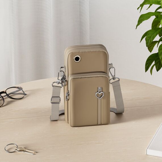 Aucuu Handytasche zum Umhängen Damen，Nylon Kleine Umhängetasche mit Kopfhörer Eingang，Mini Crossbody Schultertasche Handytasche，Handy Schultertasche ür Handy unter 7 Zoll