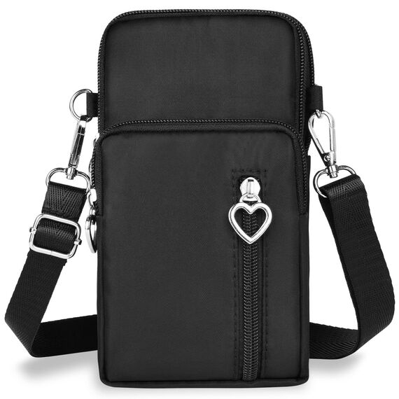 Aucuu Handytasche zum Umhängen Damen，Nylon Kleine Umhängetasche mit Kopfhörer Eingang，Mini Crossbody Schultertasche Handytasche，Handy Schultertasche ür Handy unter 7 Zoll