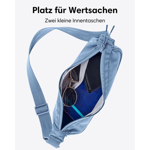 LARKSON Crossbody Bag Damen & Herren Blau - Solveig Small - Umhängetasche im Halbmond Style - Halbrunde Schultertasche - Moon Bag Design - Wasserabweisend