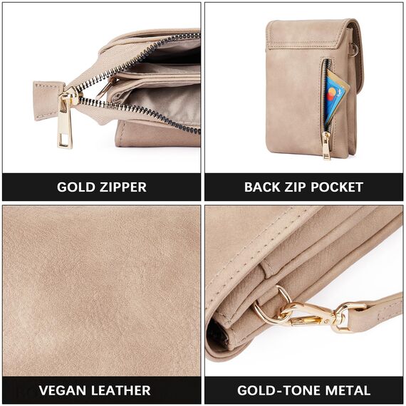 BOSTANTEN Klein Handytasche zum Umhängen, PU Leder Handy Umhängetasche Damen, Handytasche mit Geldbörse zum Umhängen, handtasche damen umhängetasche für Designer