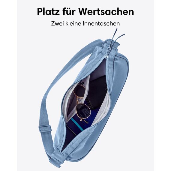 LARKSON Crossbody Bag Damen & Herren Blau - Solveig Medium - Umhängetasche im Halbmond Style - Halbrunde Schultertasche - Moon Bag Design - Wasserabweisend