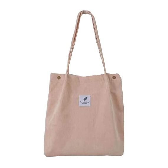 Funtlend Groß Umhängetasche Cord TascheDamen Kord Handtasche Shopper Damen für Uni Arbeit Mädchen Schule