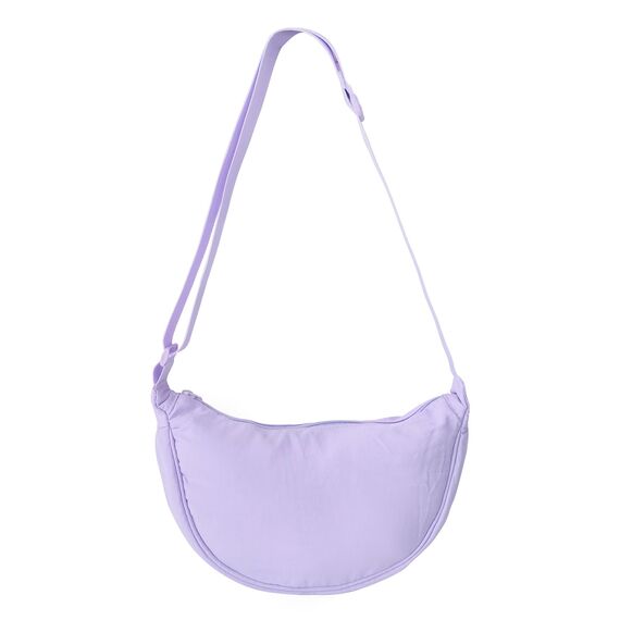 GoPaw Damen Halbmond Crossbody Schultertasche, Hobo Halfmoon Bag, Nylon Crossbody Bag Damen Halbmond Schultertasche mit verstellbarer Schultergurt, Einfarbige(Lila)