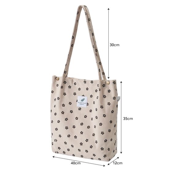 Funtlend Cord Umhängetasche Damen Groß Cord Tasche Damen Cordtasche Shopper Handtasche Schultertasche für Uni Arbeit Mädchen Schule Büro