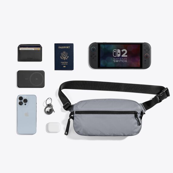 tomtoc Anti-Diebstahl Sling Bag 3,5L – Umhängetasche Schultertasche Crossbody Bag für Herren Damen mit RFID-Schutz für Switch, iPad mini | spritzwassergeschützt | Alltag, Reise, EDC | Grau