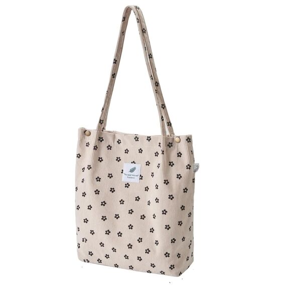 Funtlend Cord Umhängetasche Damen Groß Cord Tasche Damen Cordtasche Shopper Handtasche Schultertasche für Uni Arbeit Mädchen Schule Büro