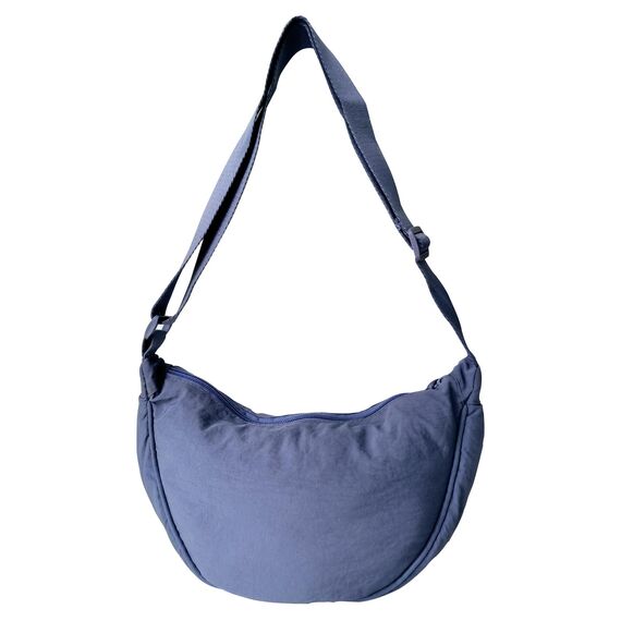 GoPaw Damen Halbmond Crossbody Schultertasche, Hobo Halfmoon Bag, Nylon Crossbody Bag Damen Halbmond Schultertasche mit verstellbarer Schultergurt, Einfarbige(Blau)
