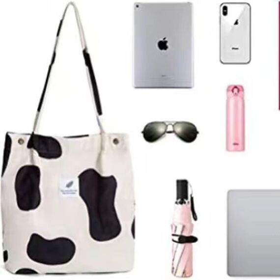 Funtlend Cord Umhängetasche Damen Groß Cord Tasche Damen Cordtasche Cord Shopper Handtasche Schultertasche für Uni Arbeit Mädchen Schule Büro