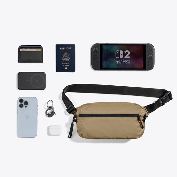 tomtoc Anti-Diebstahl Sling Bag 3,5L – Umhängetasche Schultertasche Crossbody Bag für Herren Damen mit RFID-Schutz für Switch, iPad mini | Wasserabweisend | Alltag, Reise, EDC | | Braun