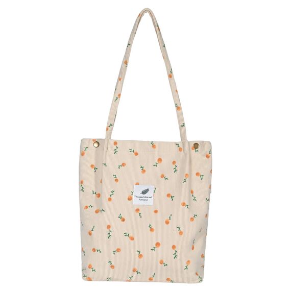 Funtlend Cord Umhängetasche Damen Groß Cord Tasche Damen Cordtasche Cord Shopper Handtasche Schultertasche für Uni Arbeit Mädchen Schule Büro