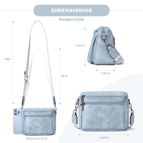 MUIIKOLA umhängetasche damen，umhängetasche mittelgroß tasche umhängetasche,damen leder，Weich Breiter Gurt