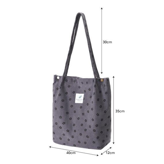 Funtlend Cord Umhängetasche Damen Groß Cord Tasche Damen Cordtasche Cord Shopper Handtasche Schultertasche für Uni Arbeit Mädchen Schule Büro