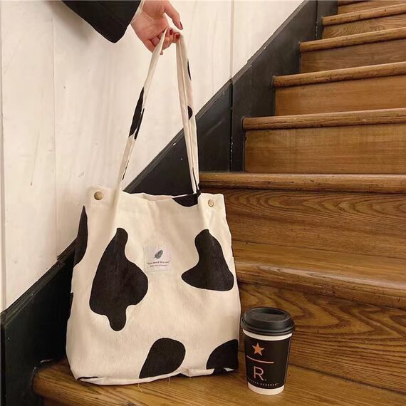 Funtlend Cord Umhängetasche Damen Groß Cord Tasche Damen Cordtasche Cord Shopper Handtasche Schultertasche für Uni Arbeit Mädchen Schule Büro